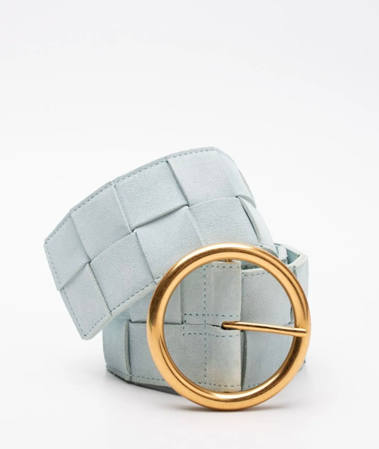 $750 BOTTEGA VENETA Suede Leather Waist Belt Size 70/28 Intrecciato Two Tone