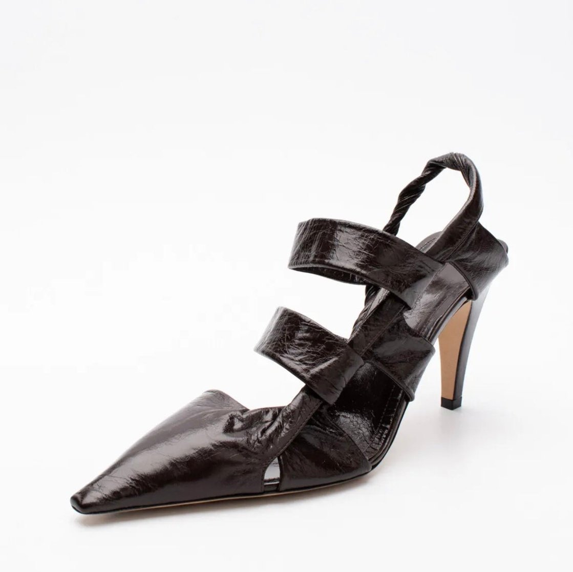 $1250 BOTTEGA VENETA The Point Leather Slingback Shoes US6.5 EU36.5 UK3.5 Heel
