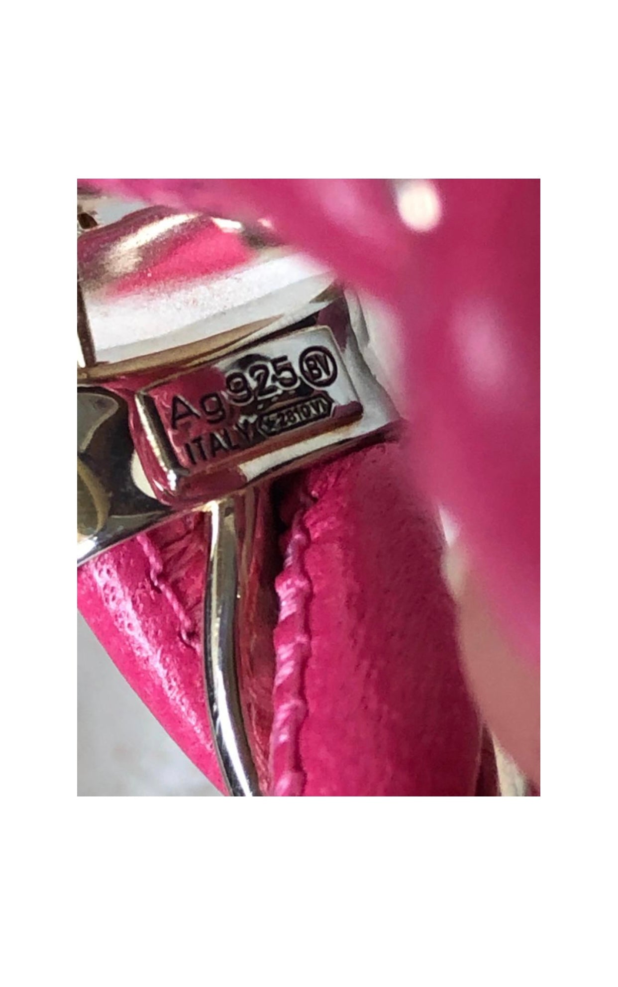 $580 BOTTEGA VENETA 925 Sterling Silver & Leather Twisted Triangle Earrings