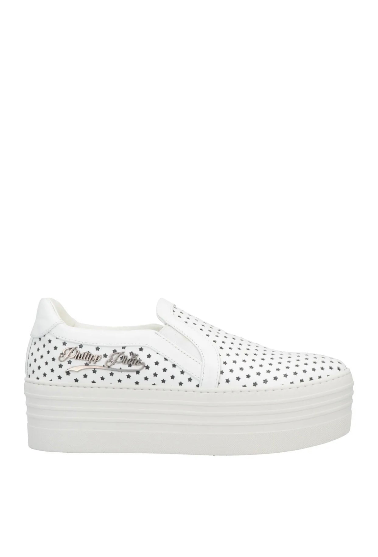 $699 PHILIPP PLEIN Leather Sneakers US8 UK6 EU39 Flatform Made in Italy
