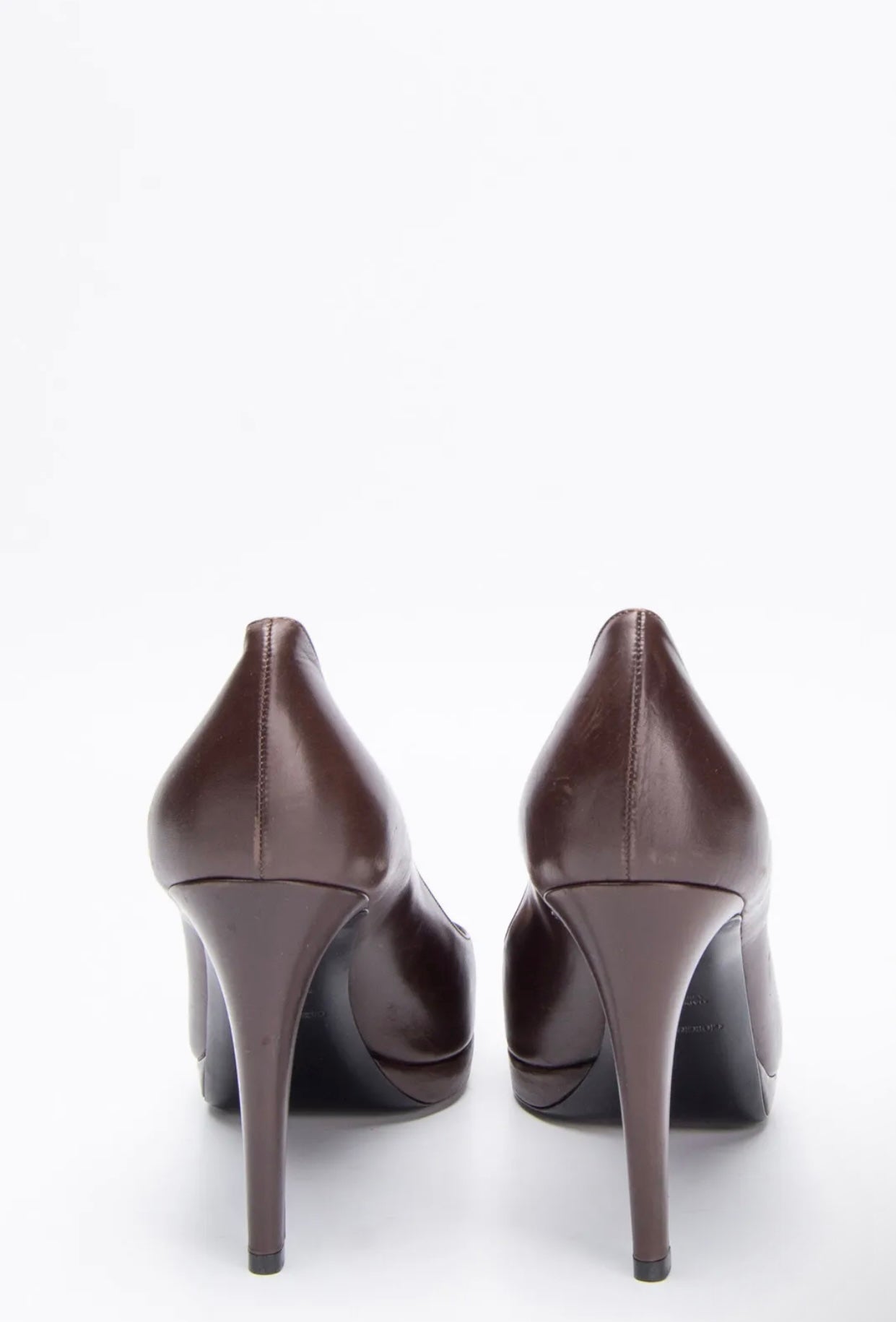 $1500 GIORGIO ARMANI Leather Court Shoes US10.5 UK8 EU41 Brown Made in Italy