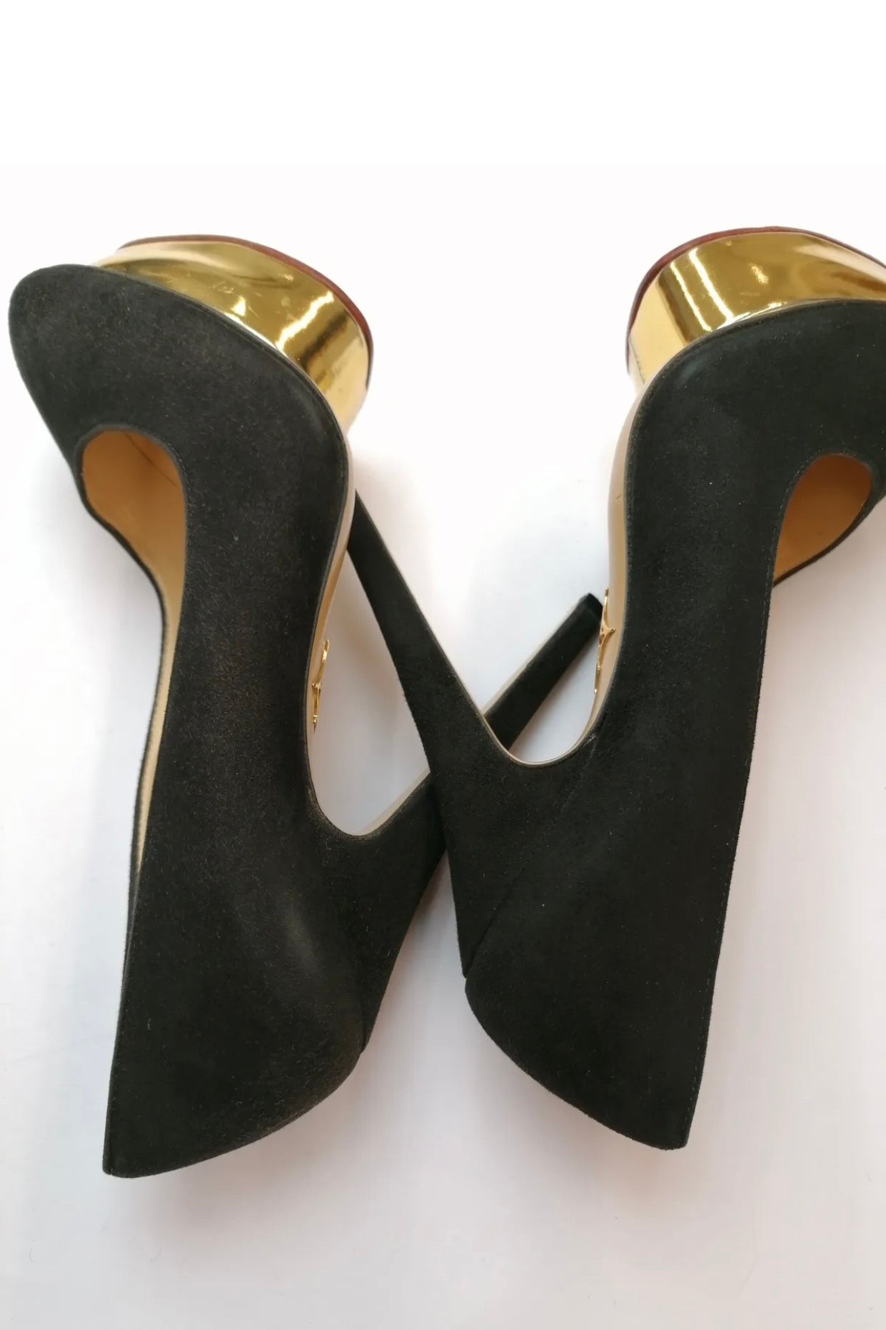 $1100 CHARLOTTE OLYMPIA Leather Court Shoes US8 UK5 EU38 Black Made in Italy