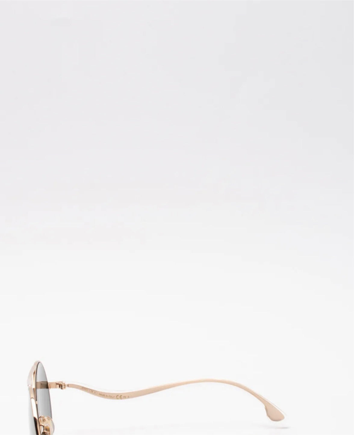 $449 JIMMY CHOO MAELLE/S Mirrored Round Pilot Sunglasses Glitter Temples