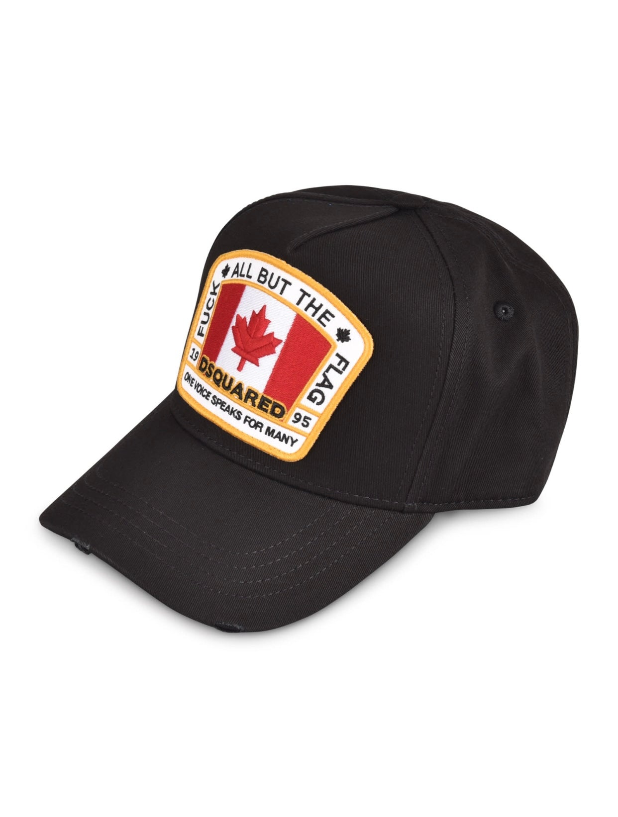 $180 DSQUARED2 Baseball Cap One Size Distressed Beaded Logo & Vulgar Slogan