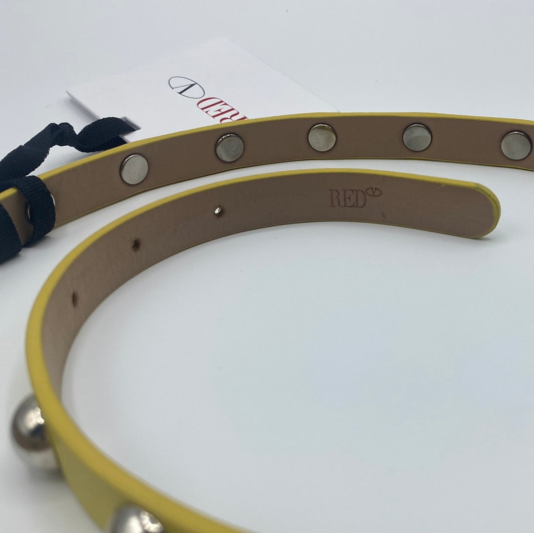 $395 Red Valentino Round Studs Leather Waist Belt, Size 75/30