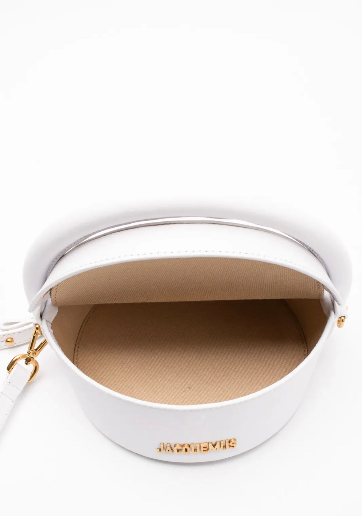 $850 JACQUEMUS La Boite A Gateaux Leather Bucket Bag Logo Magnetic Flap