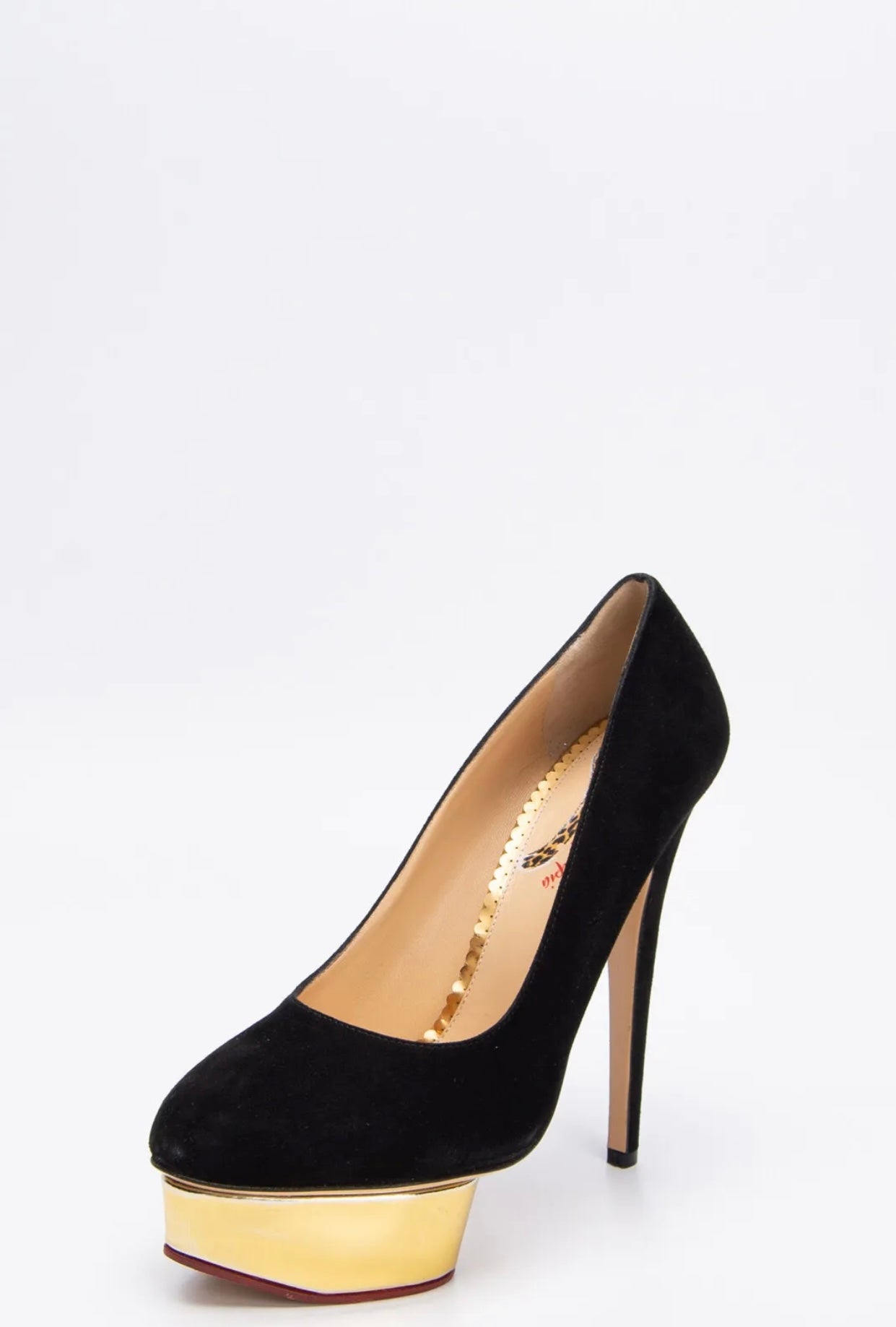 $1100 CHARLOTTE OLYMPIA Leather Court Shoes US8 UK5 EU38 Black Made in Italy