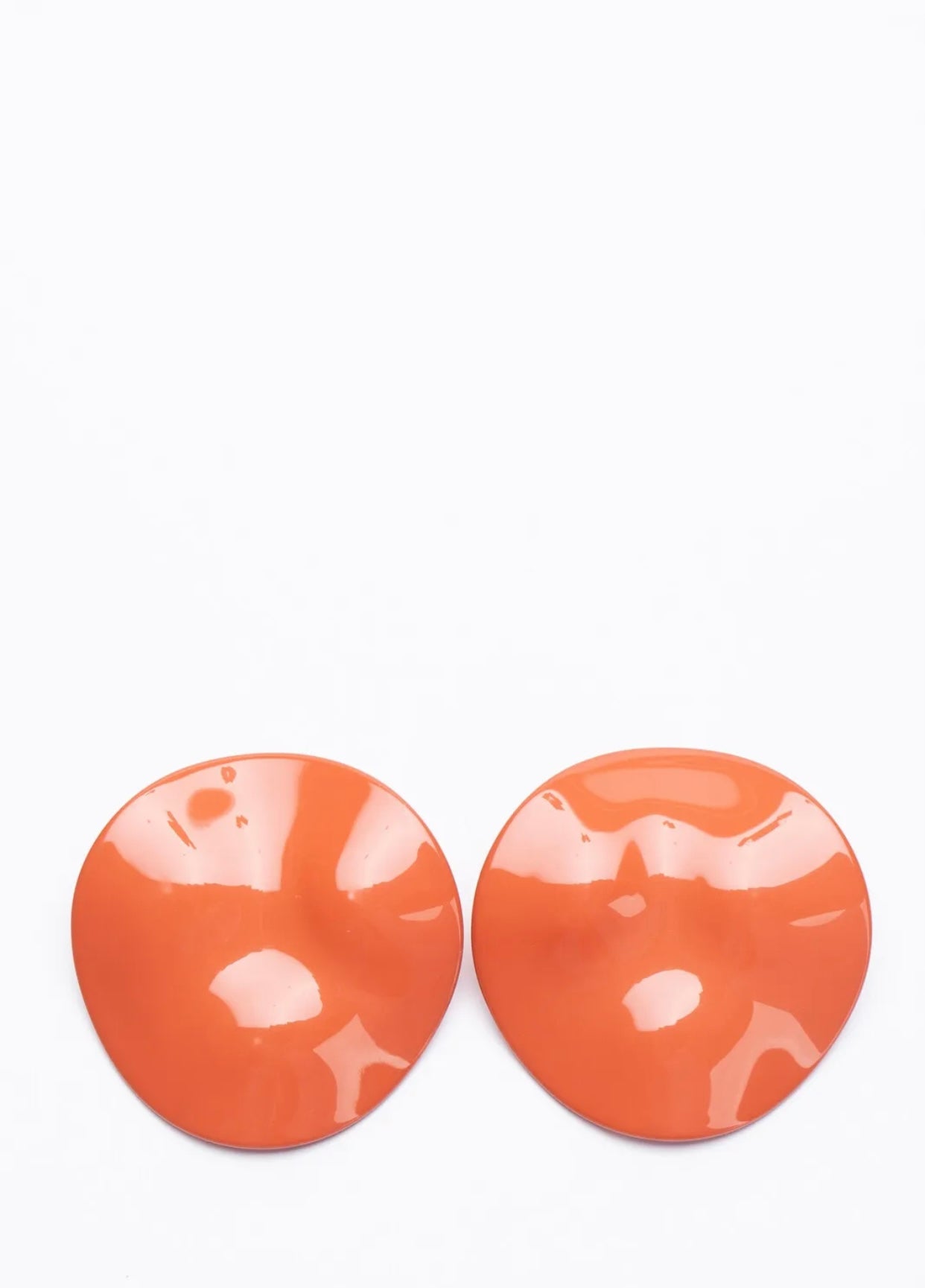 $225 GIORGIO ARMANI Large Shaped Jacket Earrings Sphere Closure Made in Italy