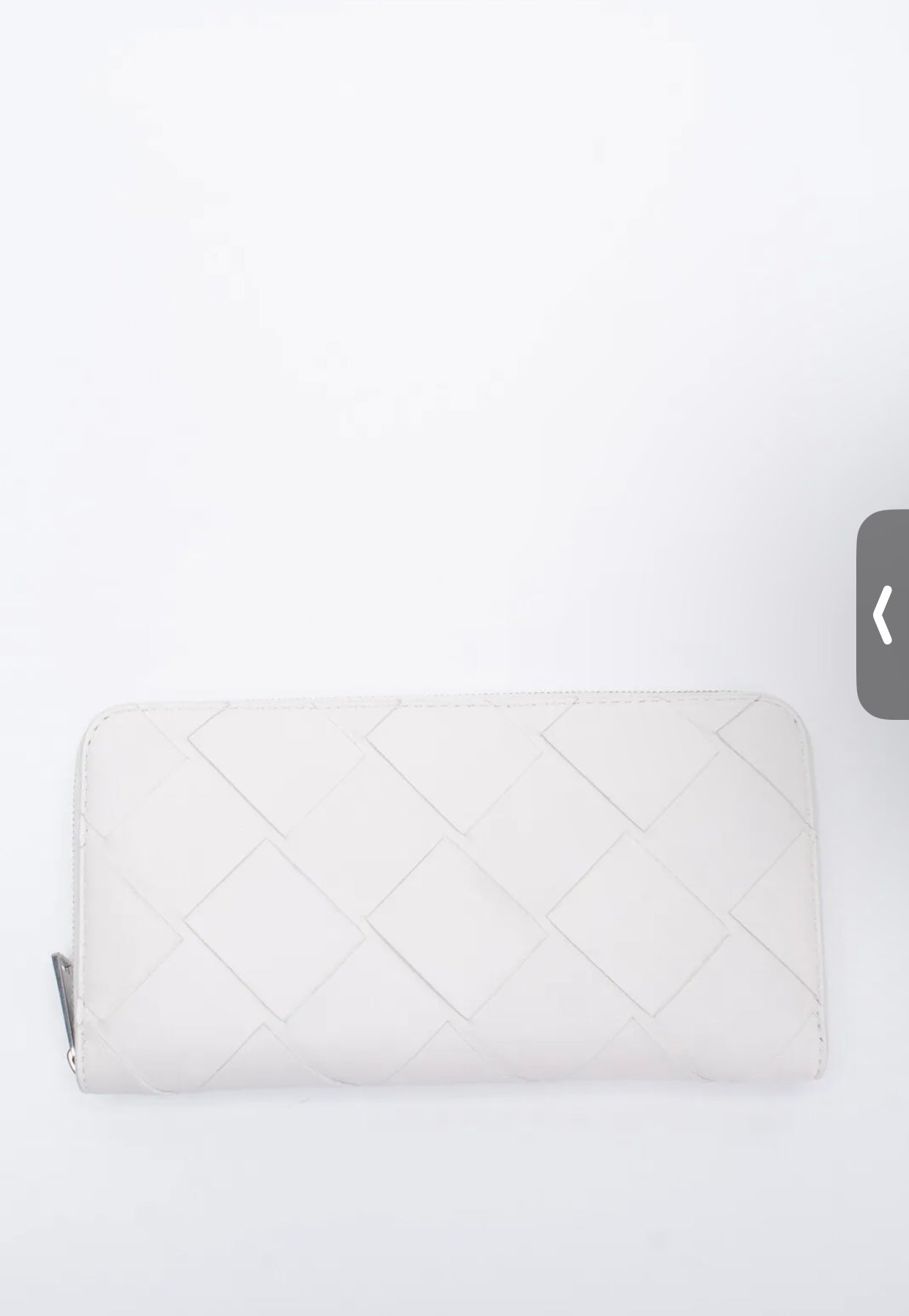 $999 BOTTEGA VENETA Leather Pouch Wallet Intreccio Panel Zip Made in Italy