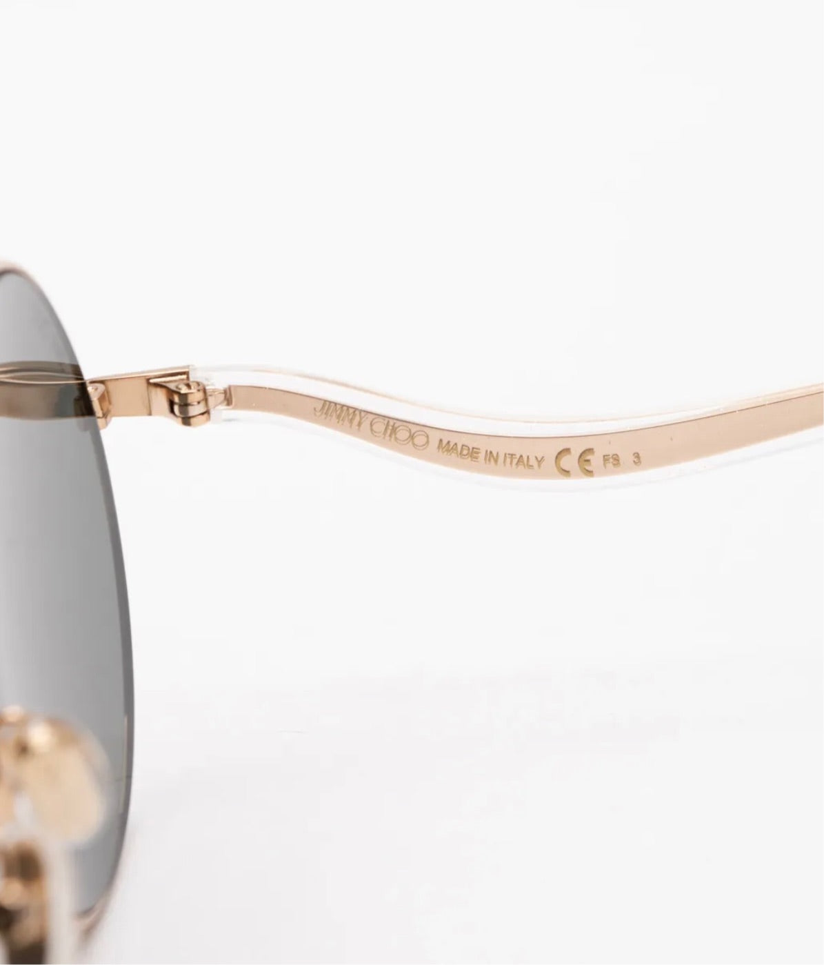 $449 JIMMY CHOO MAELLE/S Mirrored Round Pilot Sunglasses Glitter Temples