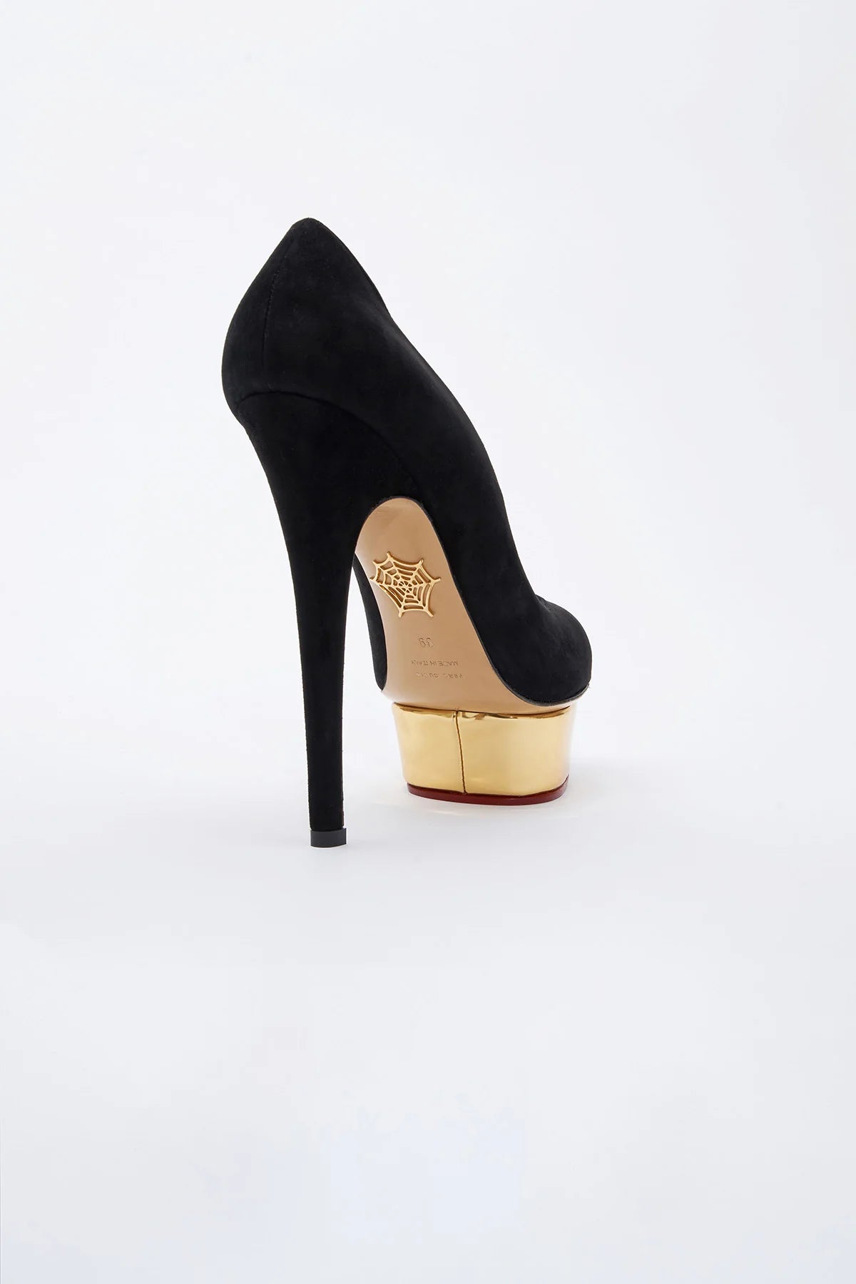 $1100 CHARLOTTE OLYMPIA Leather Court Shoes US8 UK5 EU38 Black Made in Italy