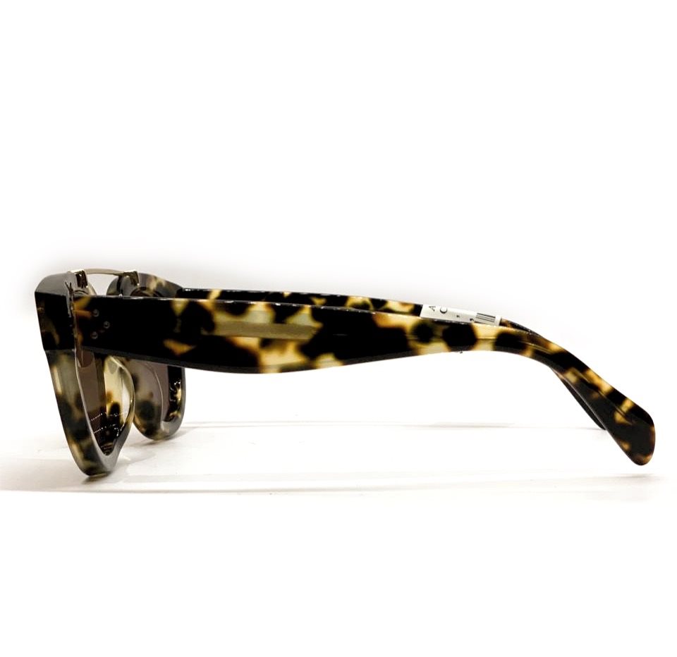 $380 Celine Made Italy CL 41043 49-24-150 Honey Tort Thick Gold Bridge Sunglasses #6