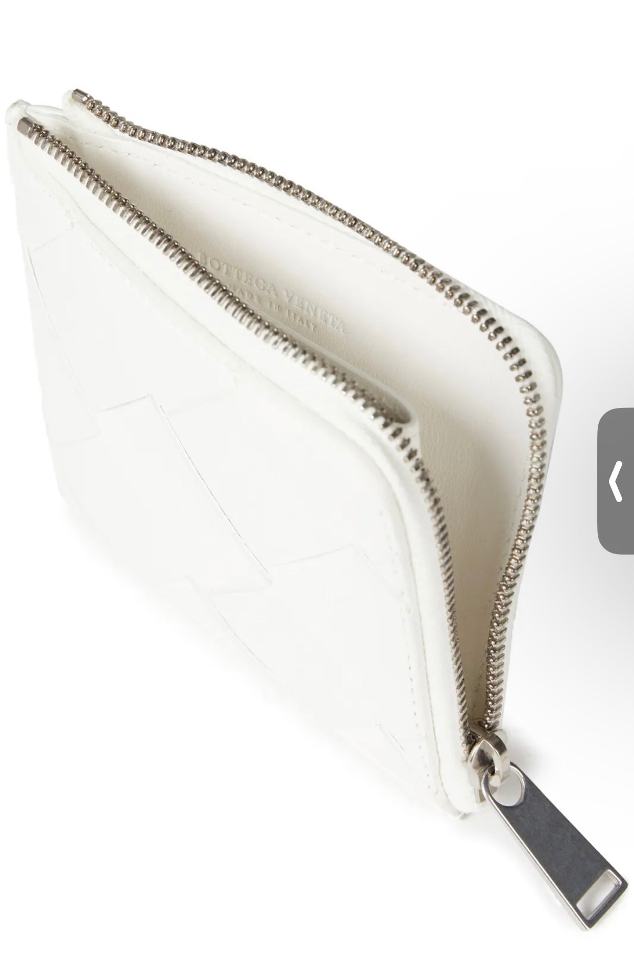 $790 BOTTEGA VENETA Leather Pouch Wallet Intreccio Panel Zip Made in Italy