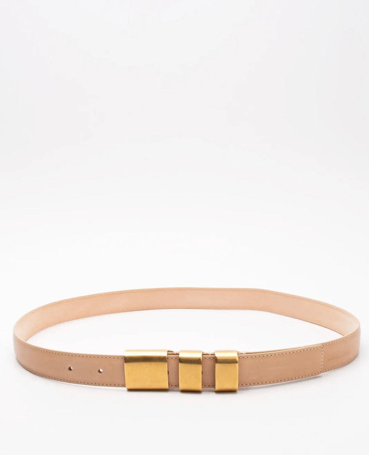 $490 AGNONA Leather Belt Size 90/36 Brushed Blank Buckle Made in Italy