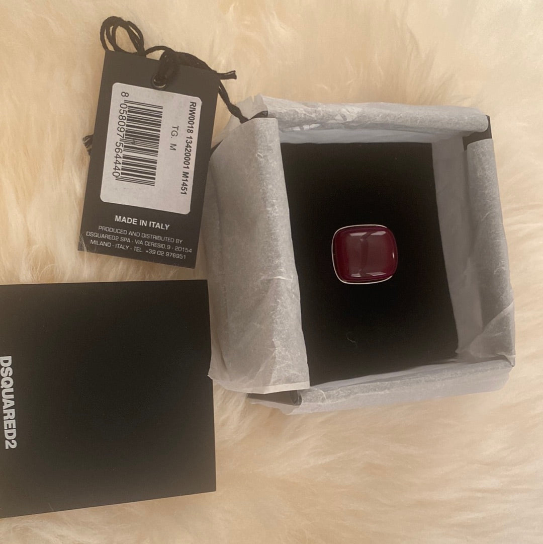 $580 DSQUARED2 Women silver ring. Made in Italy