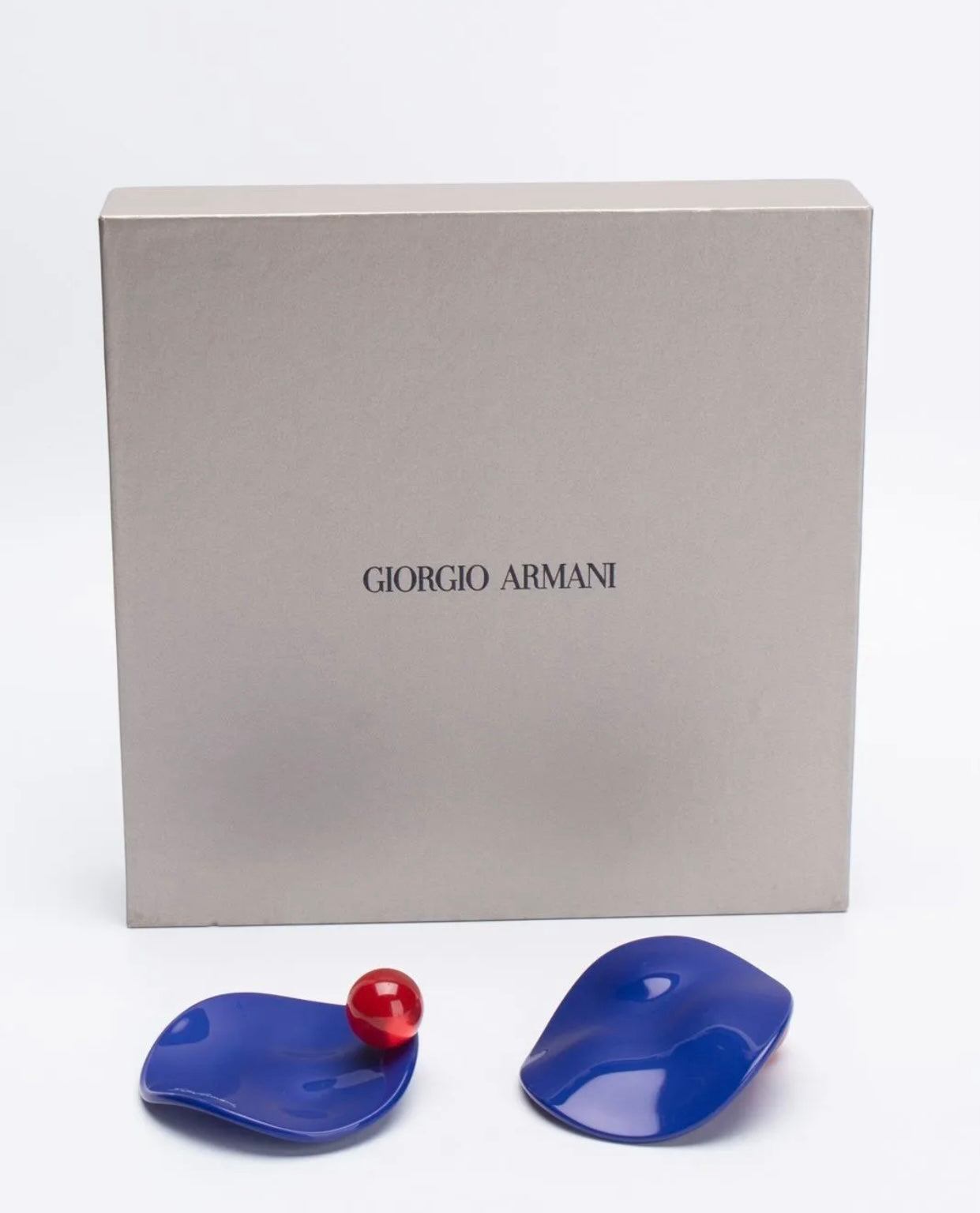 $225 GIORGIO ARMANI Large Shaped Jacket Earrings Sphere Closure Made in Italy