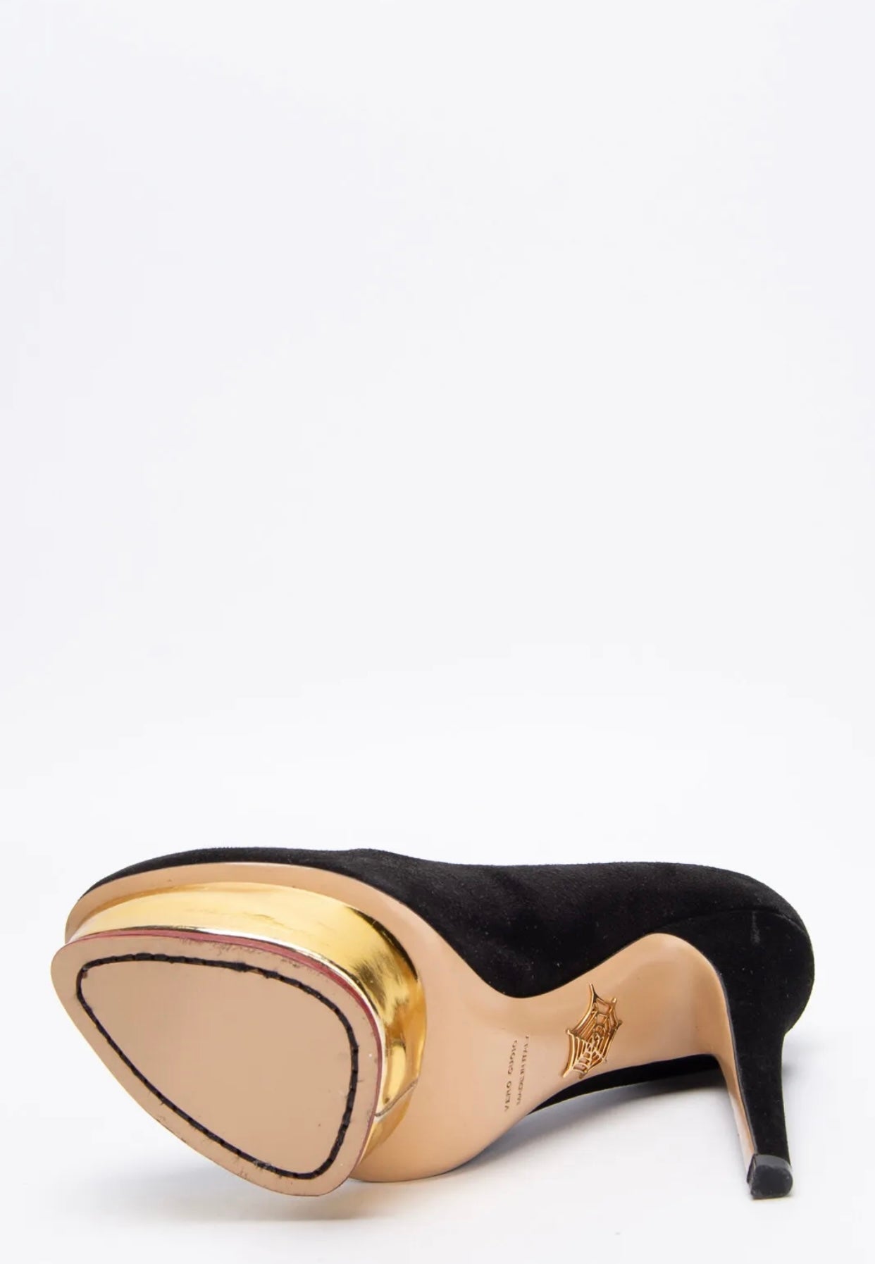 $1100 CHARLOTTE OLYMPIA Leather Court Shoes US8 UK5 EU38 Black Made in Italy