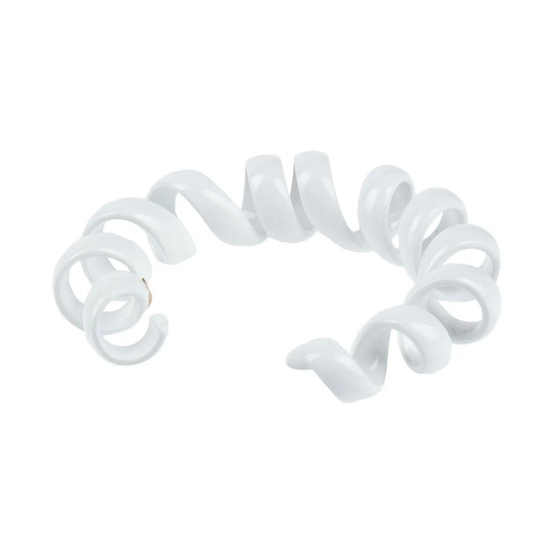 $1499 BOTTEGA VENETA Metal Telephone Cord Bracelet Size M White Made in Italy