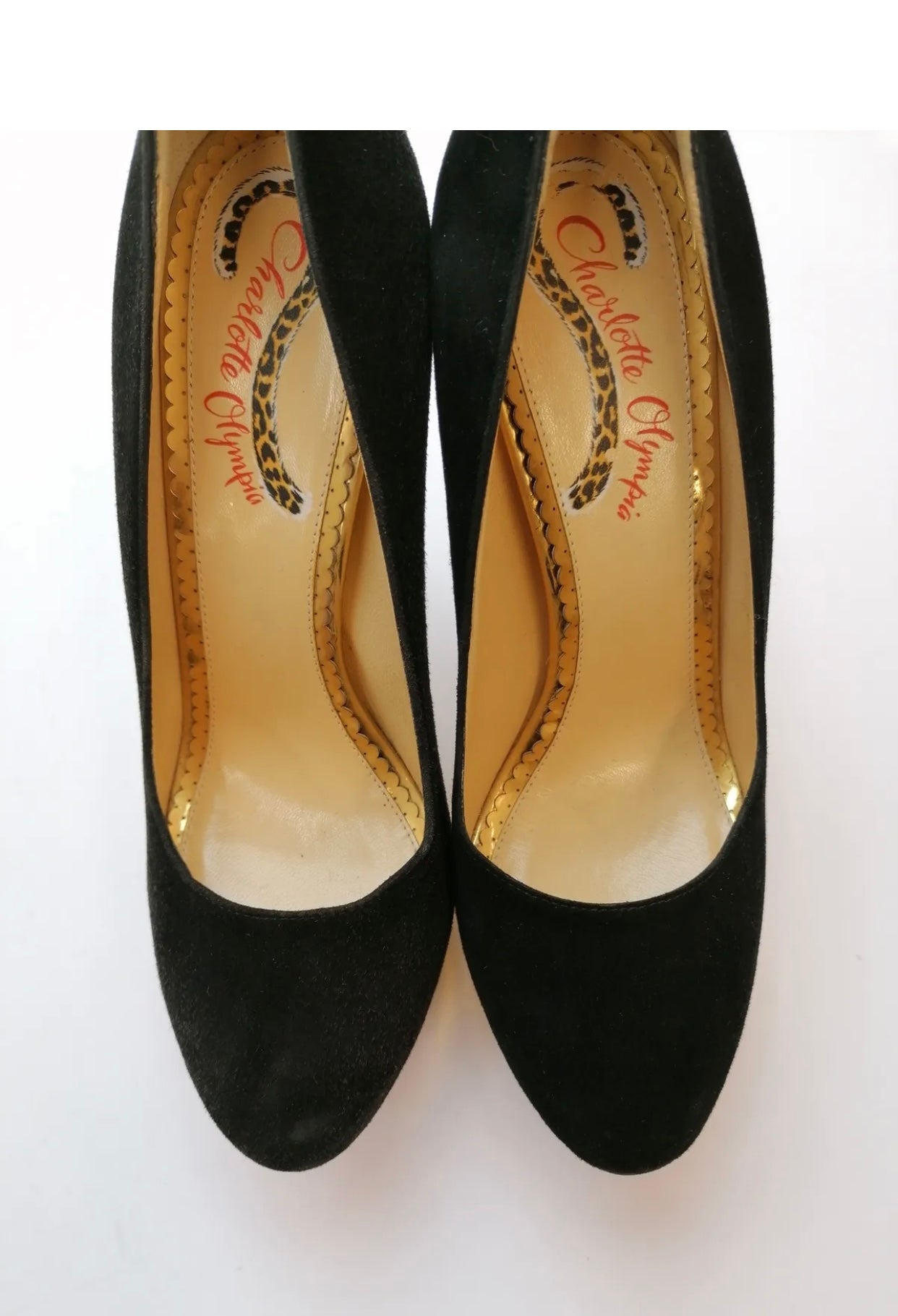 $1100 CHARLOTTE OLYMPIA Leather Court Shoes US8 UK5 EU38 Black Made in Italy