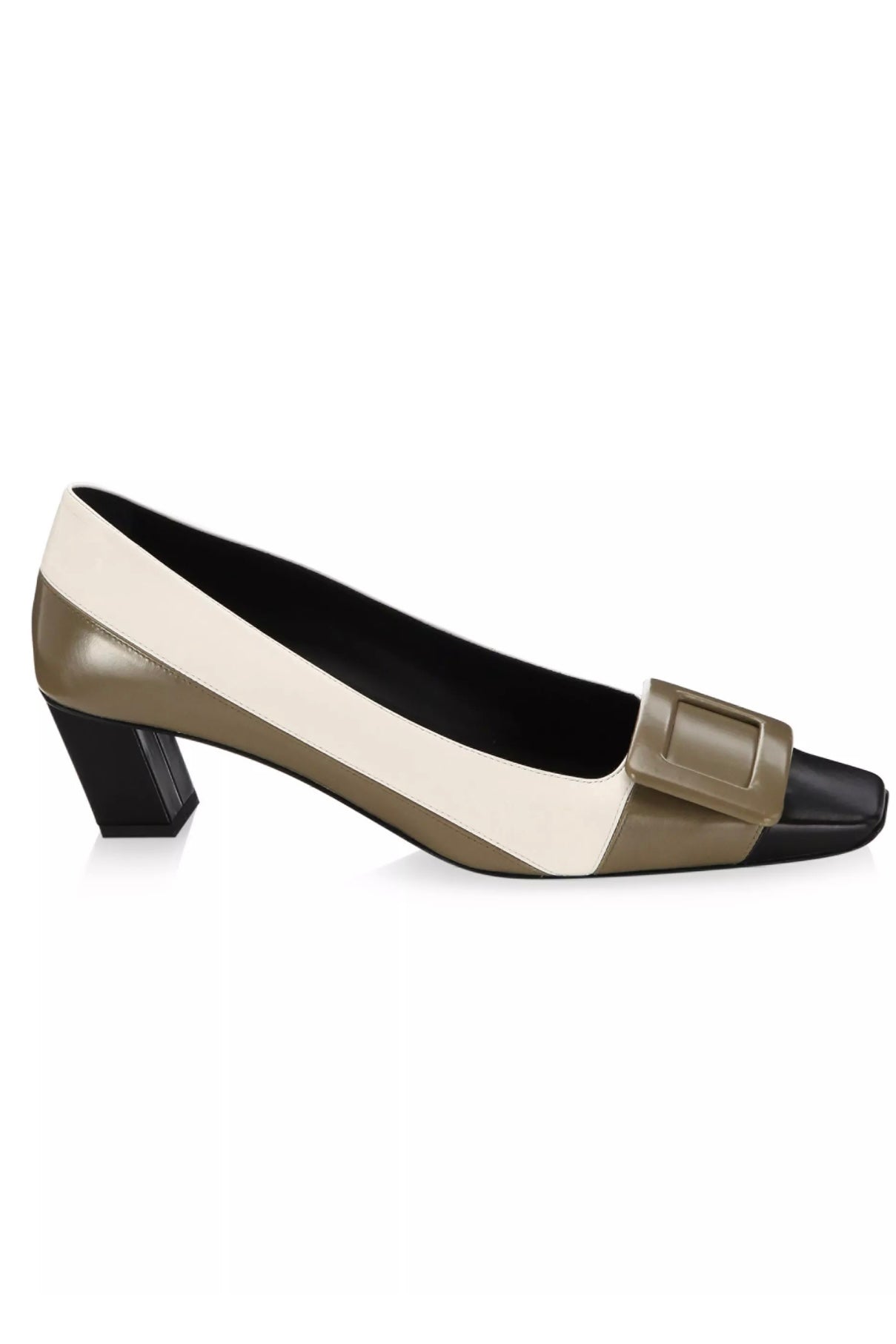 $875 Roger Vivier Leather Opera Court Belle Colorblock Pumps aside, Size 35 UK US 5 Made in Italy