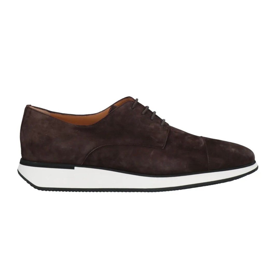 $550 A.TESTONI Leather Derby Shoes US8 UK7 EU41 Brown Made in Italy