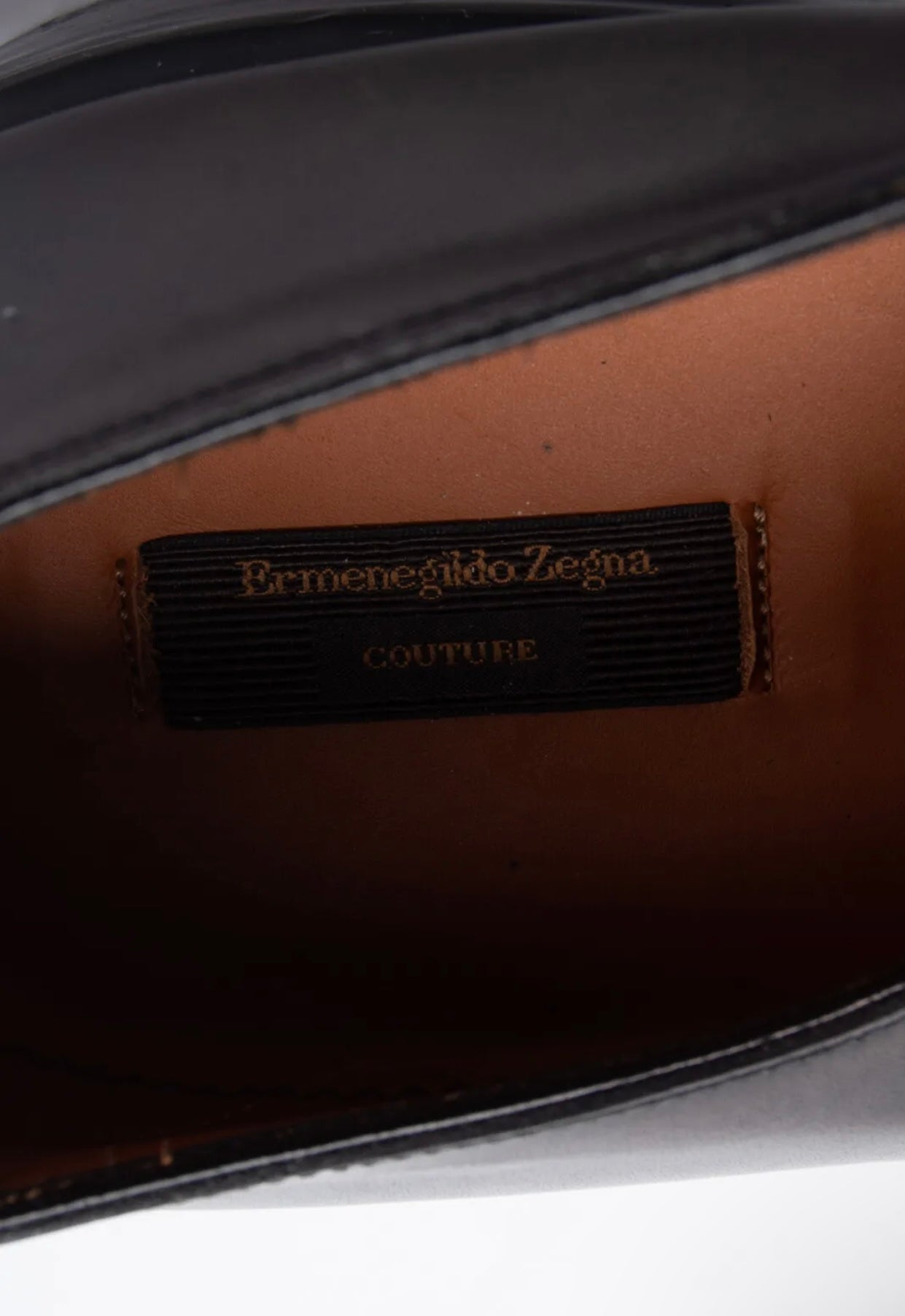 Ermenegildo Zegna COUTURE Leather Slip On Shoes US12 EU45 UK11 Polished Texture Trim