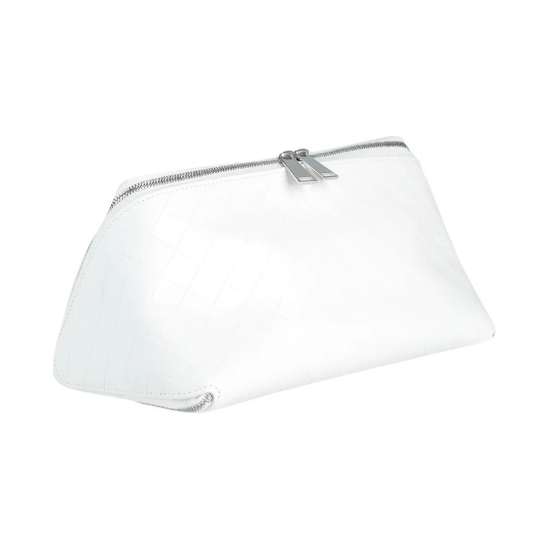 $650 BOTTEGA VENETA Leather Clutch Bag Embossed Intrecciato Zipped. Made in Italy