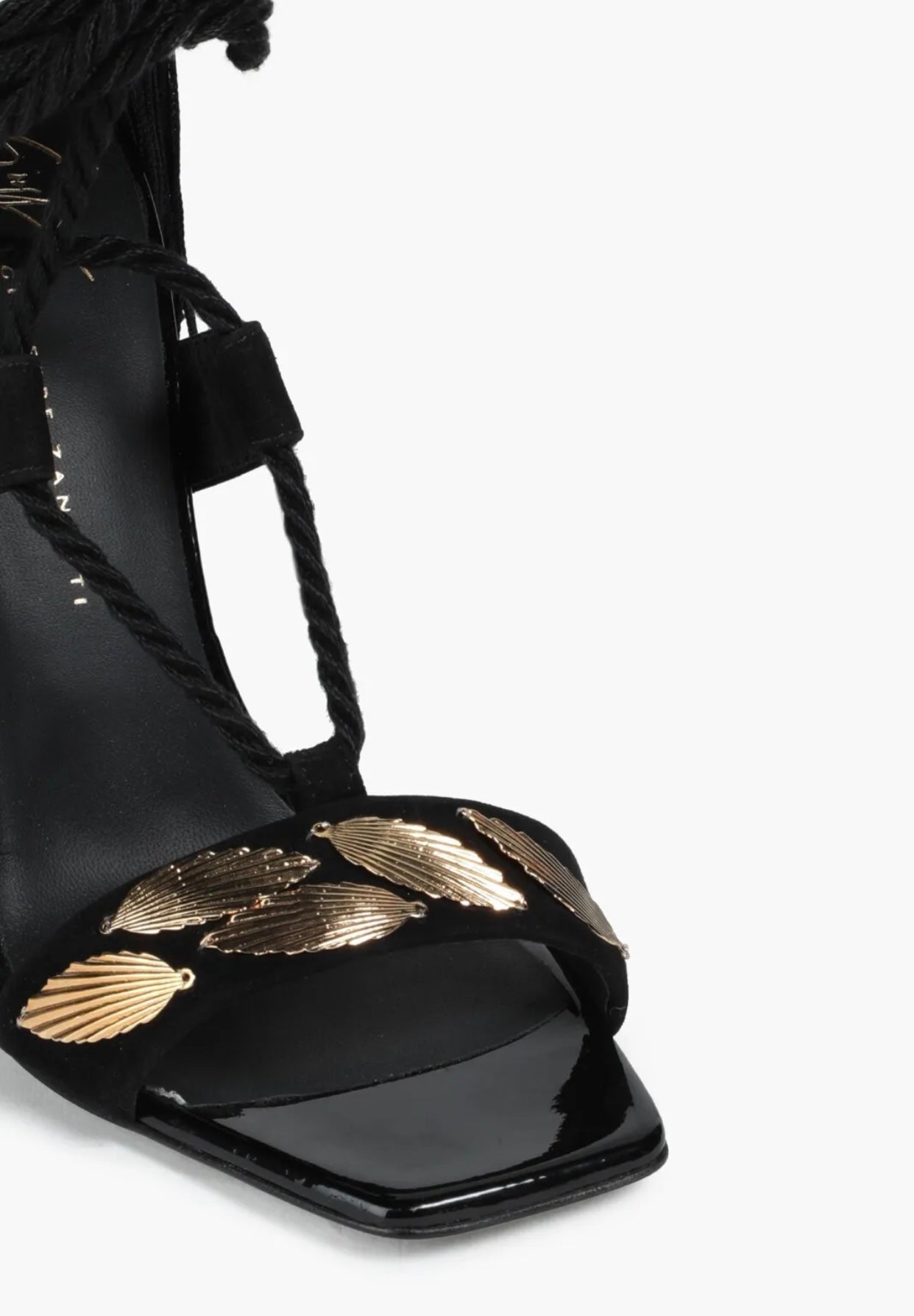 $1350 GIUSEPPE ZANOTTI Leather Ankle Tie Sandals US6 UK3 EU36 Heel Tassels