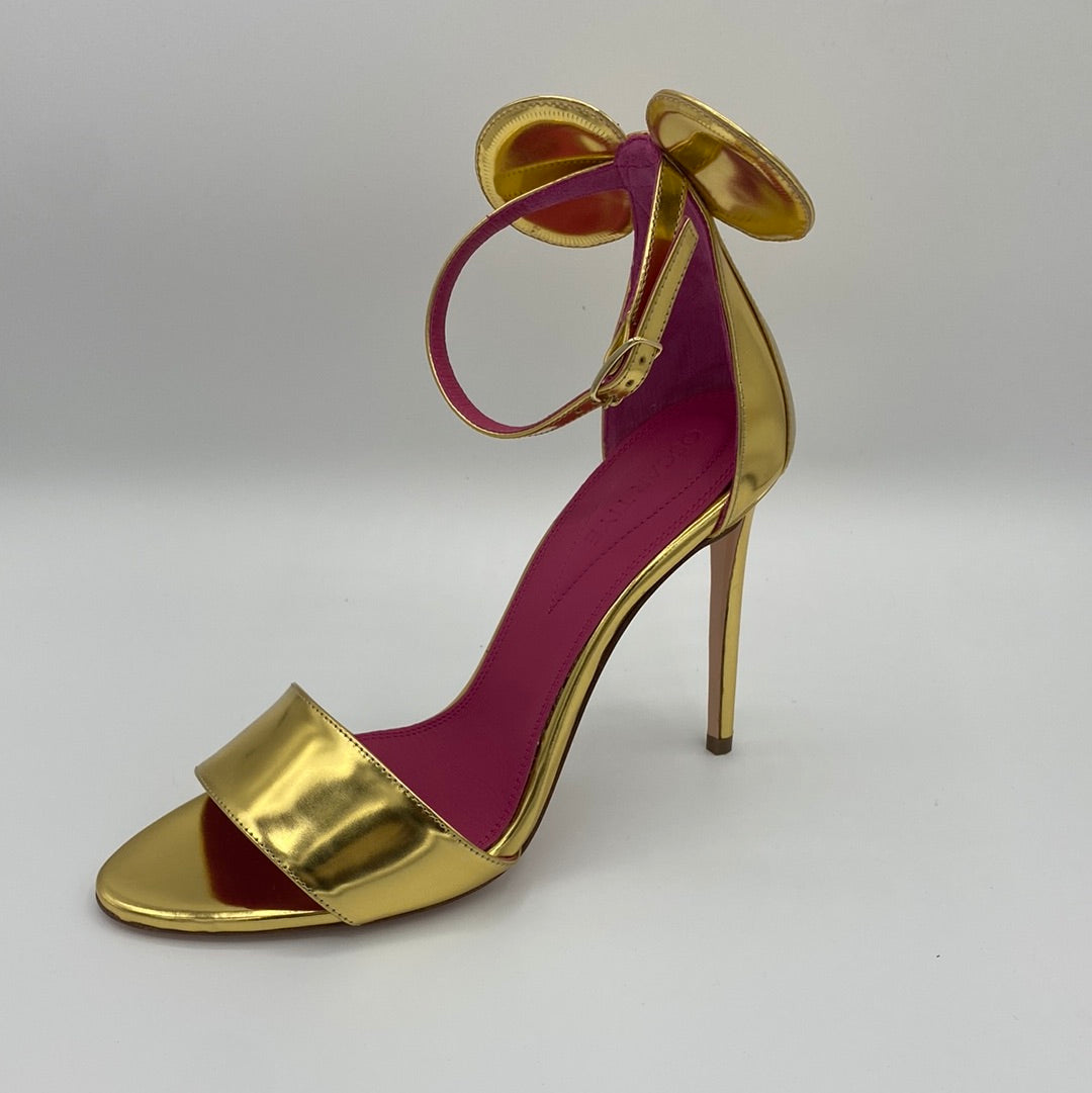 $599 OSCAR TIYE Minnie Leather Sandals US7 UK4 EU37 Ankle Strap Made in Italy