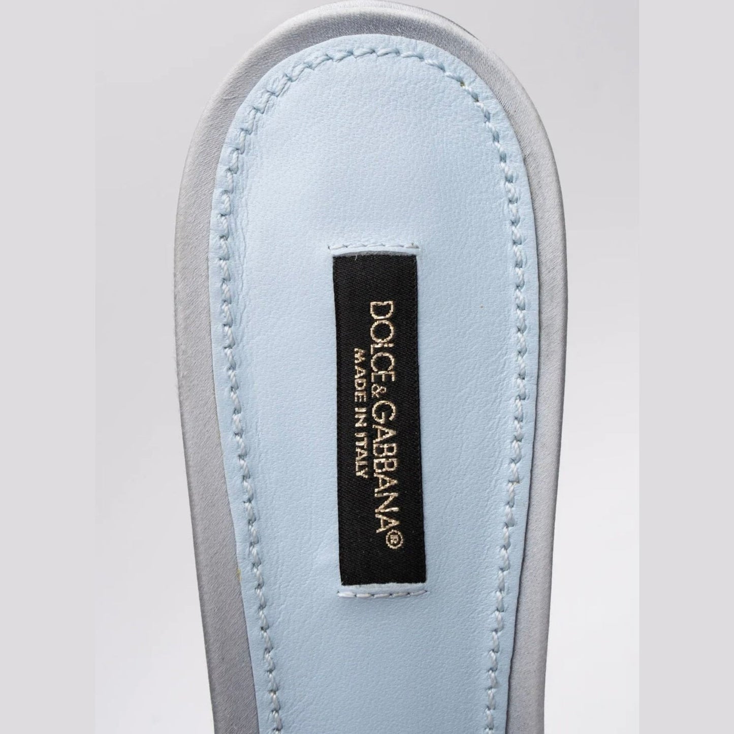 $950 DOLCE & GABBANA Satin Slide Sandals Size US. 9 UK 6 EU 39 Feather Made in Italy