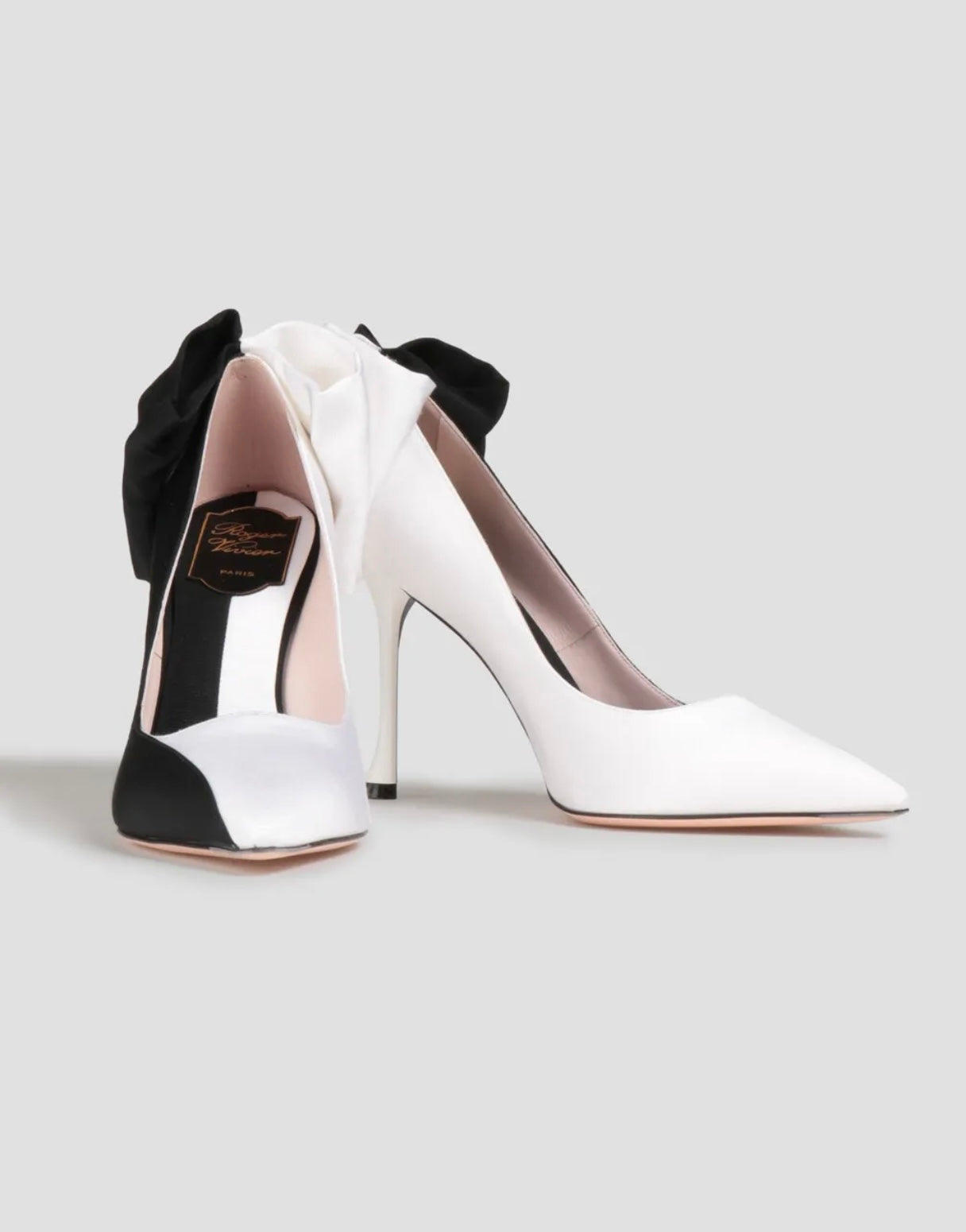 $935 ROGER VIVIER Court Shoes US9 UK6 EU39 Bow Two Tone Made in Italy
