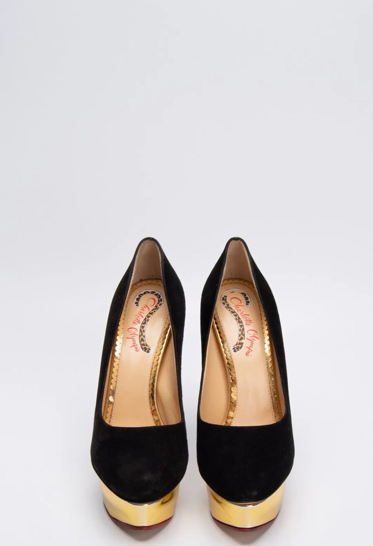 $1100 CHARLOTTE OLYMPIA Leather Court Shoes US8 UK5 EU38 Black Made in Italy