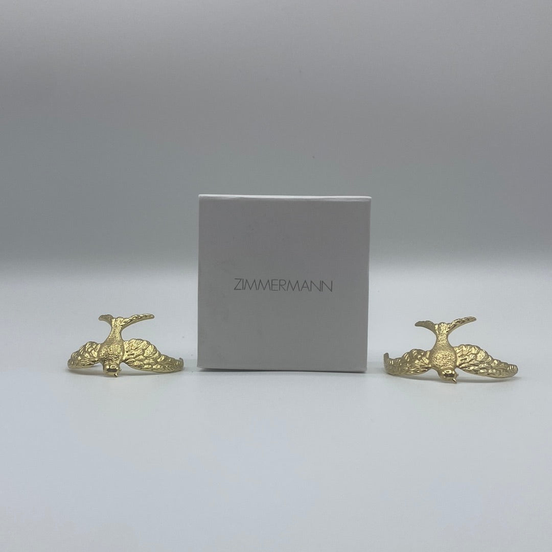 $249 Large Swallow Hoop Earrings Gold Tone Butterfly Closure. Made in Australia