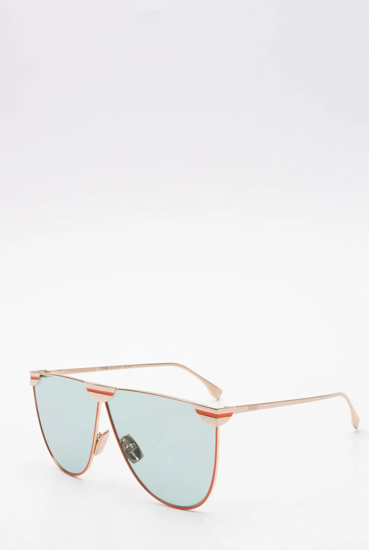 $550 FENDI FF 0467/S Oversized Pilot Sunglasses Two Tone Frame Logo Sides