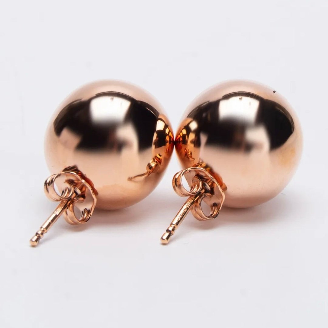 $299 JW ANDERSON Sphere Stud Earrings Gold Tone Polished Made in Italy