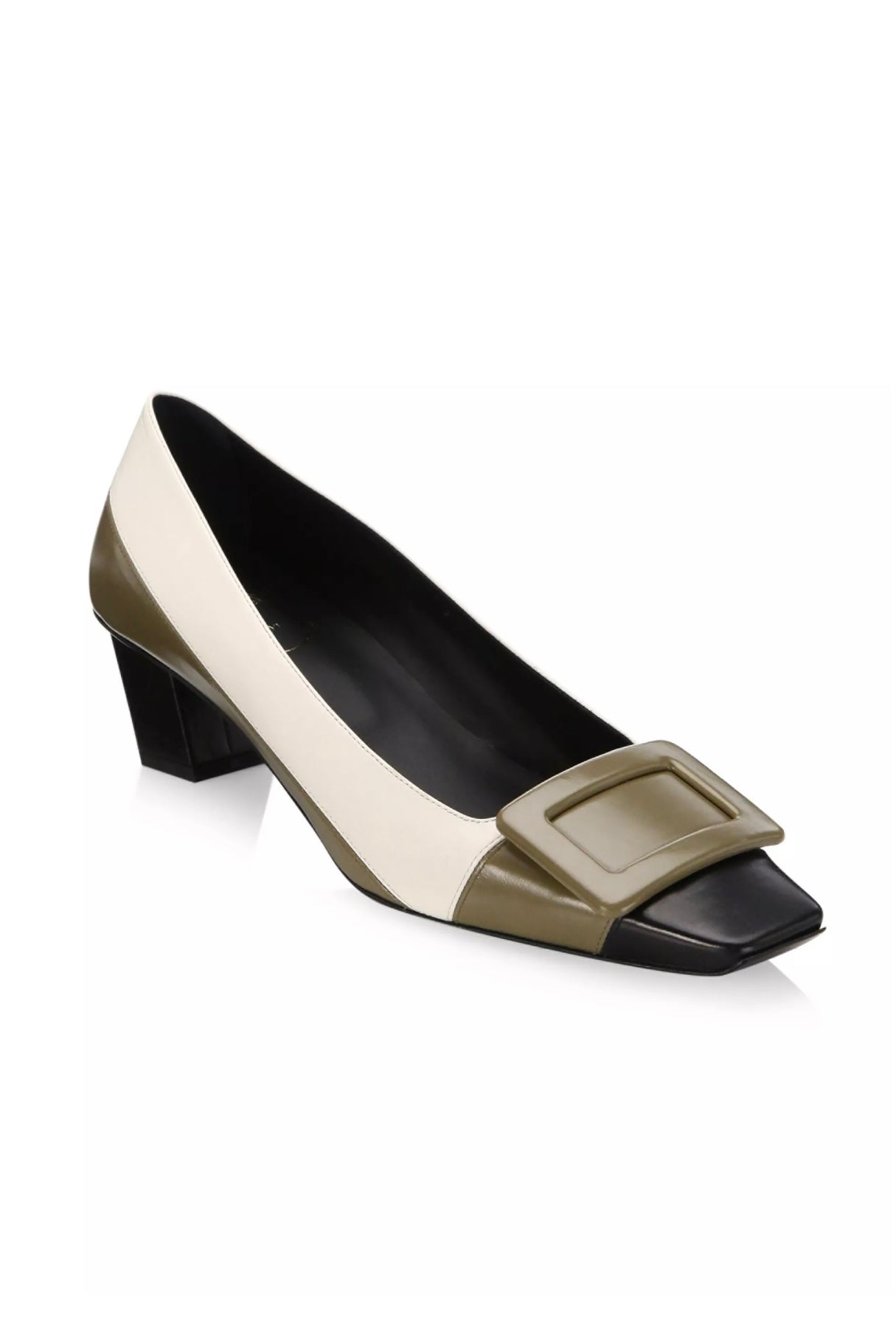 $875 Roger Vivier Leather Opera Court Belle Colorblock Pumps aside, Size 35 UK US 5 Made in Italy