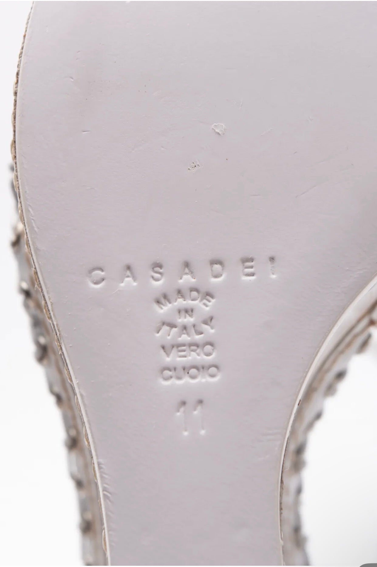 $800 CASADEI Leather High Heel Sandal Shoes US11 UK8 EU41  Made in Italy