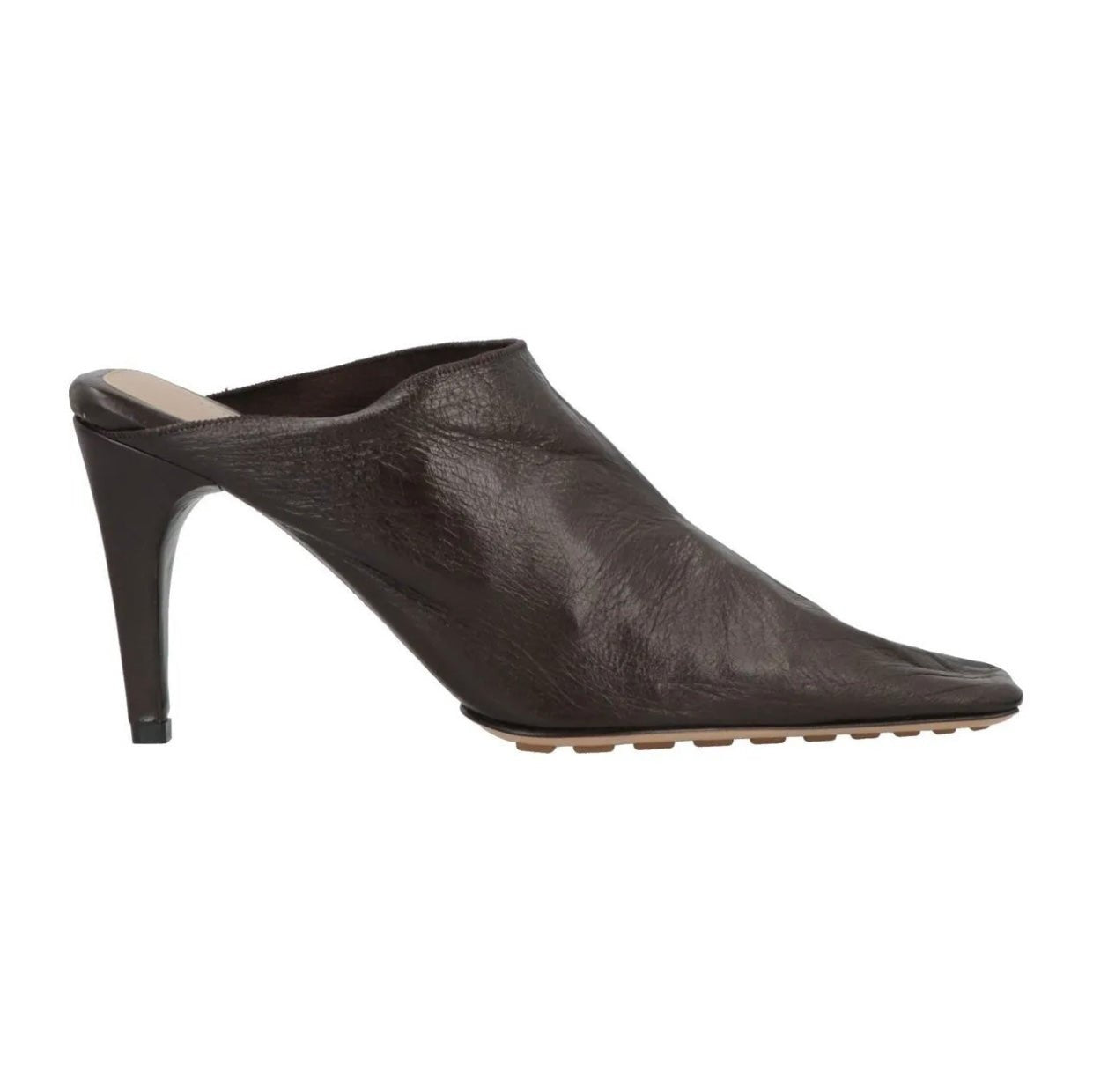 $735 BOTTEGA VENETA Crunch Lux Leather Mule Shoes US6 EU36 UK3  Square Toe