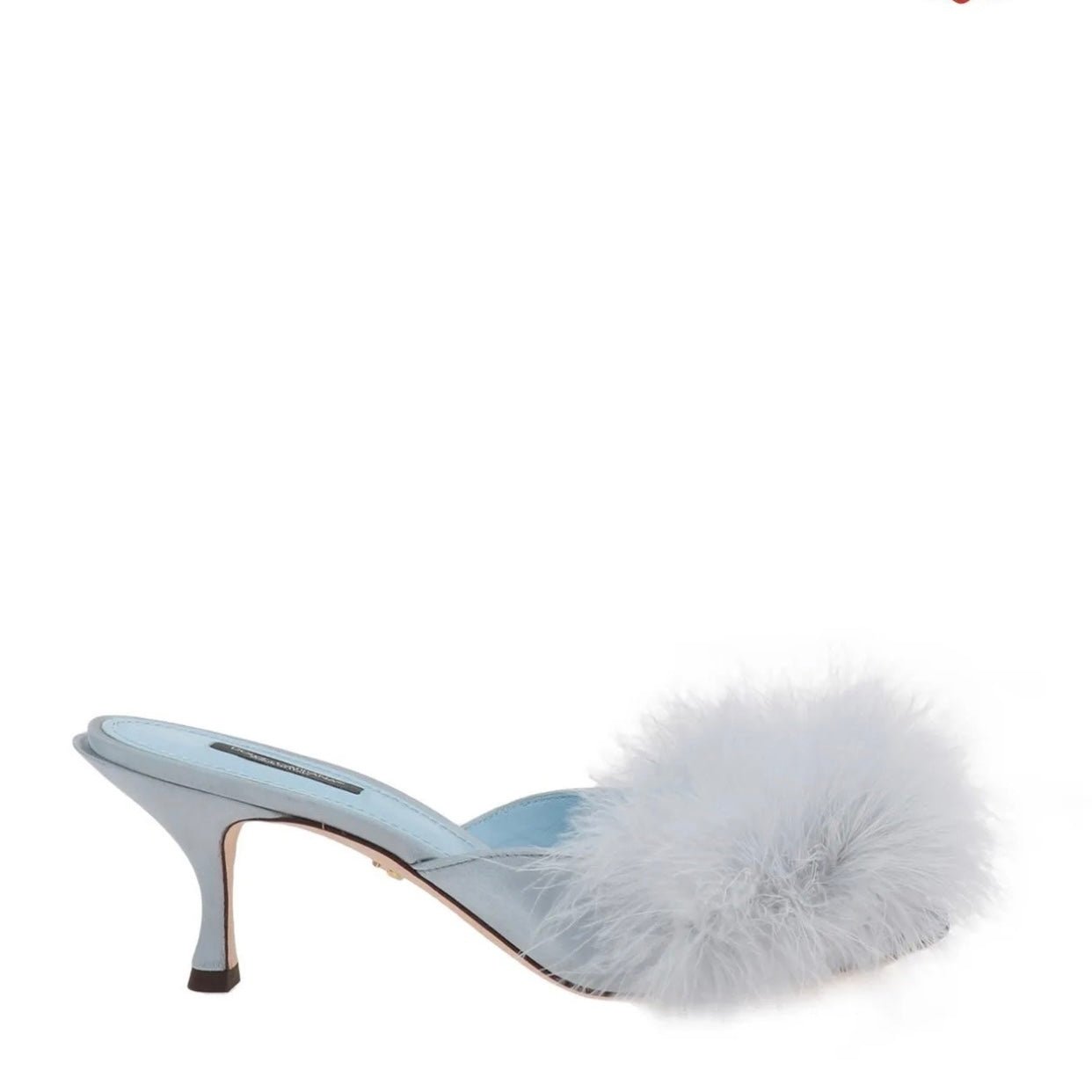 $950 DOLCE & GABBANA Satin Slide Sandals Size US. 9 UK 6 EU 39 Feather Made in Italy